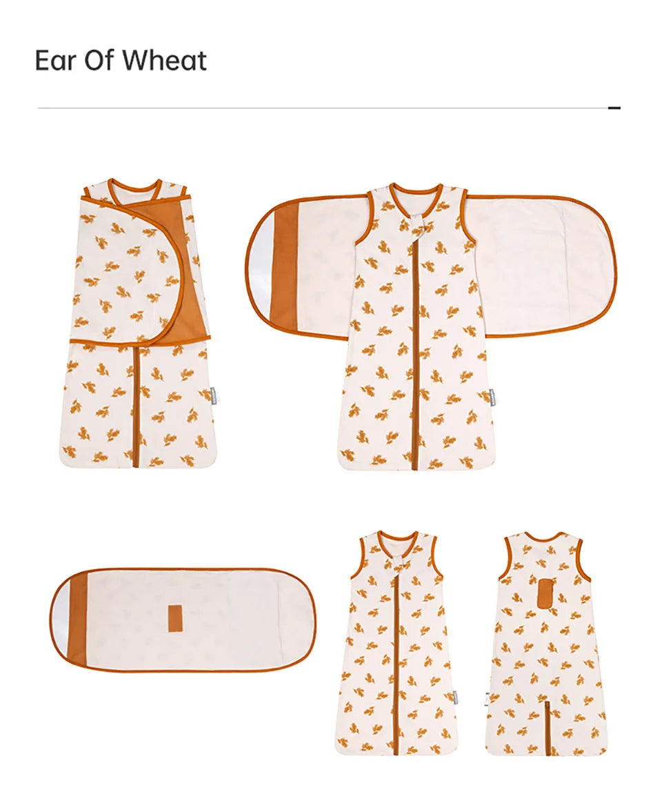 Sleeping Bag For Babies 0-6Months Newborn Baby Swaddle Removable Wrap Baby Sleep Sack Thin Sleeveless For Discharge Summer
