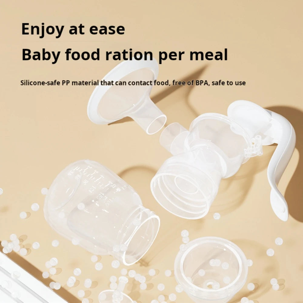 BPA-Free Manual Breast Pump Set with Piston Pump System - Includes 6.09oz Bottle and Nipple, Durable Plastic