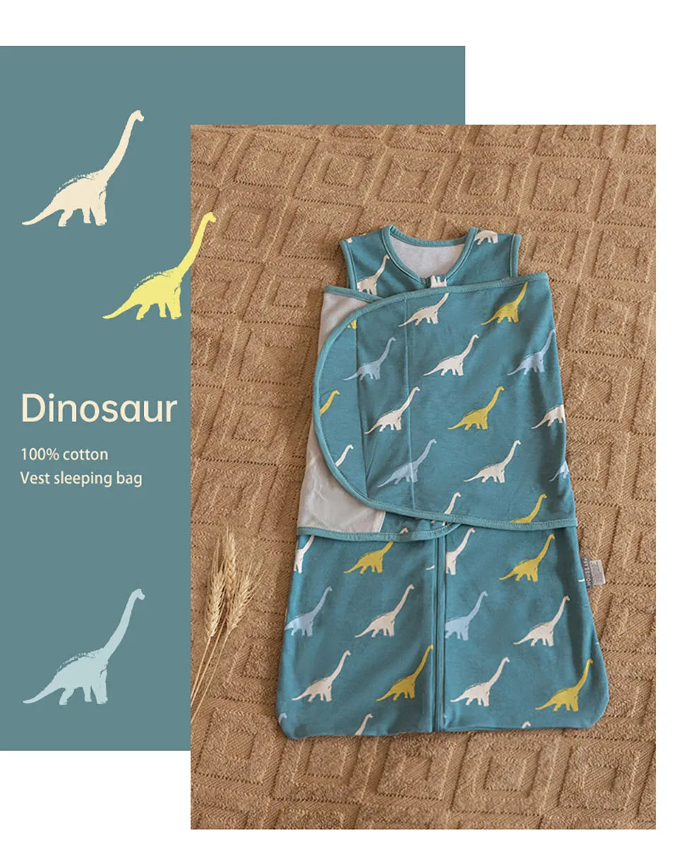 Sleeping Bag For Babies 0-6Months Newborn Baby Swaddle Removable Wrap Baby Sleep Sack Thin Sleeveless For Discharge Summer