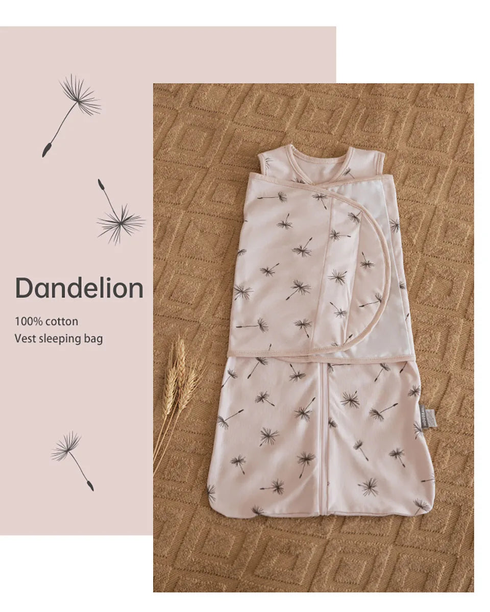 Sleeping Bag For Babies 0-6Months Newborn Baby Swaddle Removable Wrap Baby Sleep Sack Thin Sleeveless For Discharge Summer