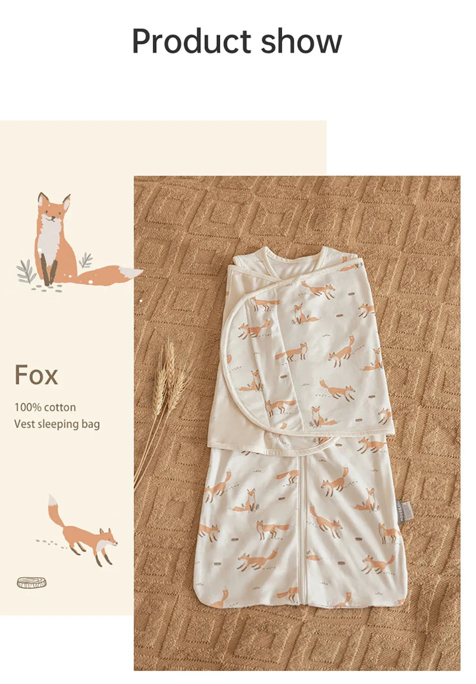 Sleeping Bag For Babies 0-6Months Newborn Baby Swaddle Removable Wrap Baby Sleep Sack Thin Sleeveless For Discharge Summer