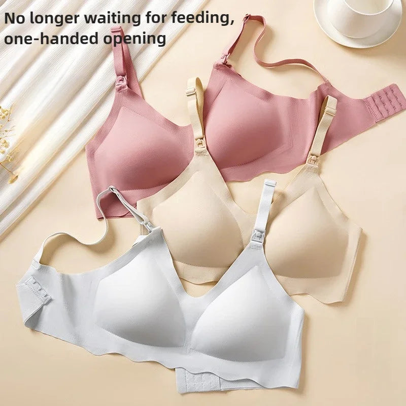 Maternity Nursing Bra Pregnant Women Front Open Button Breastfeeding Bras One-piece Convenient Feeding Pregnancy Dropshiping