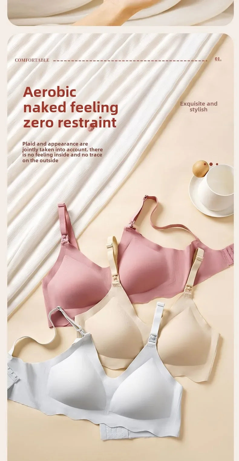 Maternity Nursing Bra Pregnant Women Front Open Button Breastfeeding Bras One-piece Convenient Feeding Pregnancy Dropshiping
