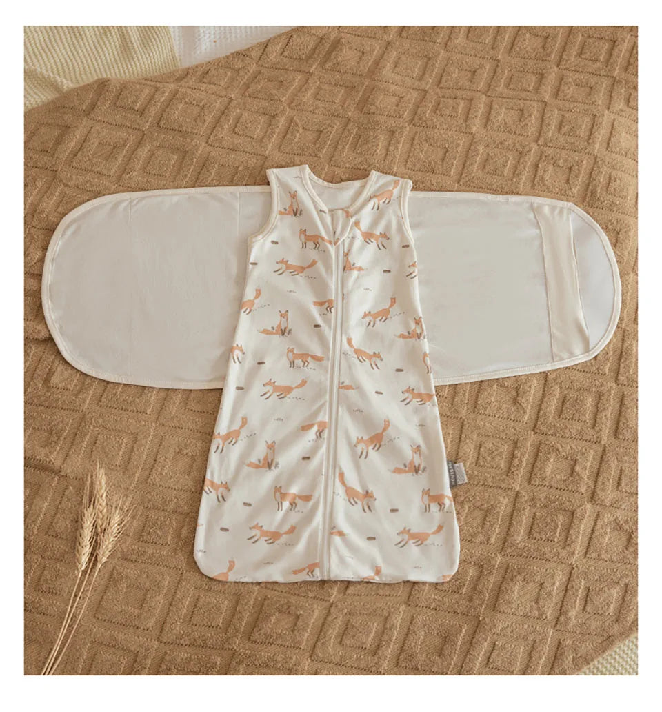 Sleeping Bag For Babies 0-6Months Newborn Baby Swaddle Removable Wrap Baby Sleep Sack Thin Sleeveless For Discharge Summer