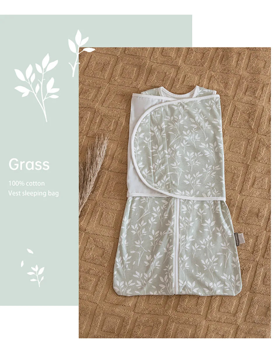 Sleeping Bag For Babies 0-6Months Newborn Baby Swaddle Removable Wrap Baby Sleep Sack Thin Sleeveless For Discharge Summer